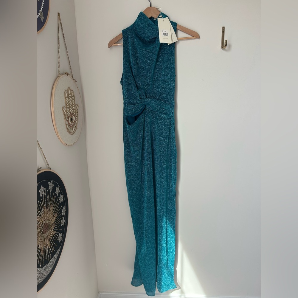 BAOBAB Blue Metallic sleeveless maxi dress - Picture 10 of 15